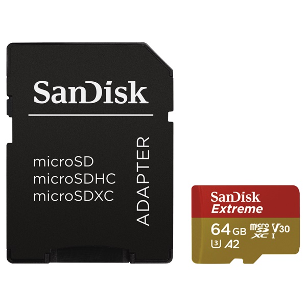 SanDisk MicroSDXC 64GB Extreme 160MB/s + Adapter