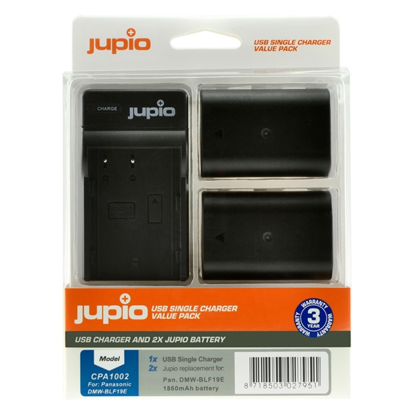 CPA1002 2x Jupio Panasonic  DMW-BLF19 + USB-Ladegerät