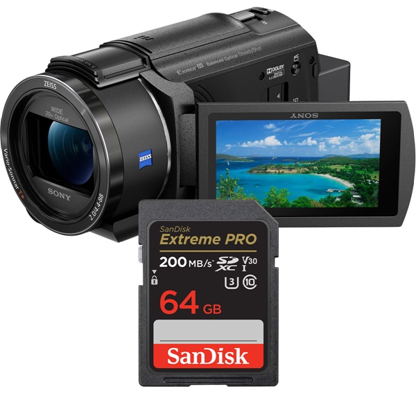 Sony FDR-AX43A 4K Camcorder | inkl. 64GB SanDisk SDXC