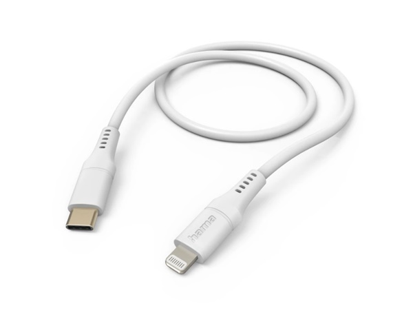 Hama Ladekabel "Flexible", USB-C zu Lightning, 1,5 m, Silikon, Weiß