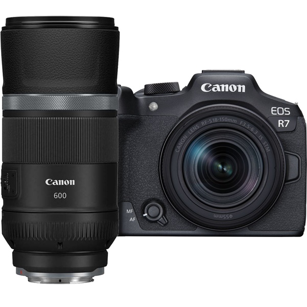 Canon EOS R7 + RF-S 18-150mm IS STM + RF 600mm/11 IS STM | abzgl. 75€ EOS plus X Bonus