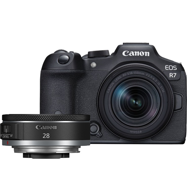 Canon EOS R7 + RF-S 18-150mm IS STM + RF 28mm/2,8 IS Macro STM | abzgl. 25€ EOS plus X Bonus