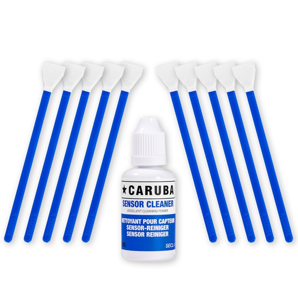 Caruba APS-C Reinigungstupfer-Kit (10 Tupfer 16mm + Reinigungsflüssigkeit 30ml)