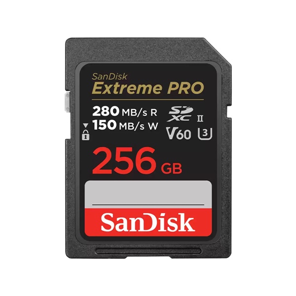 SanDisk Extreme Pro 256GB SDXC R 280MB/s V60 UHS-II, Class 10